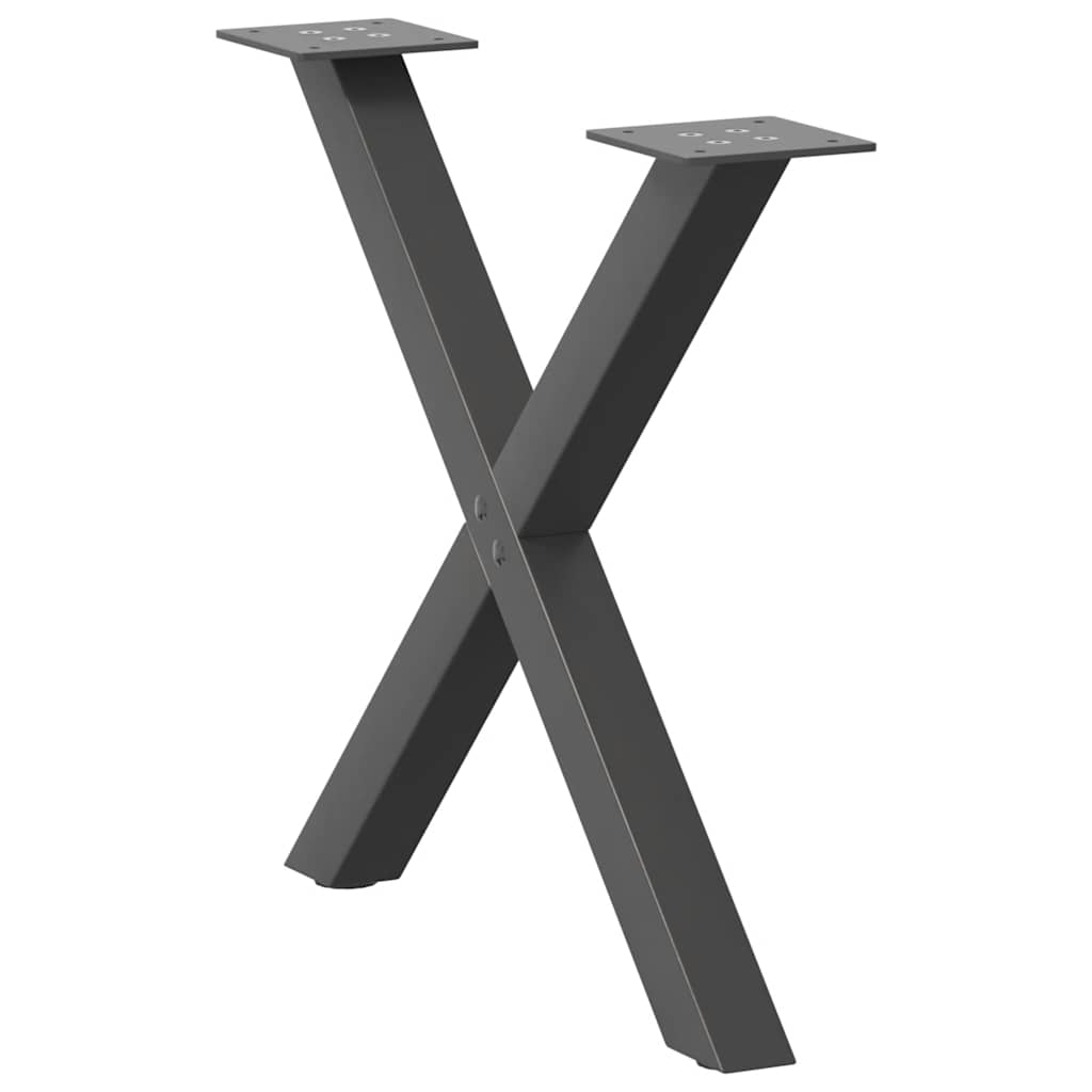 vidaXL Couchtischbeine X-Form 2 Stk. Anthrazit 50x(42-43) cm Stahl