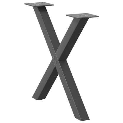 vidaXL Couchtischbeine X-Form 2 Stk. Anthrazit 50x(42-43) cm Stahl