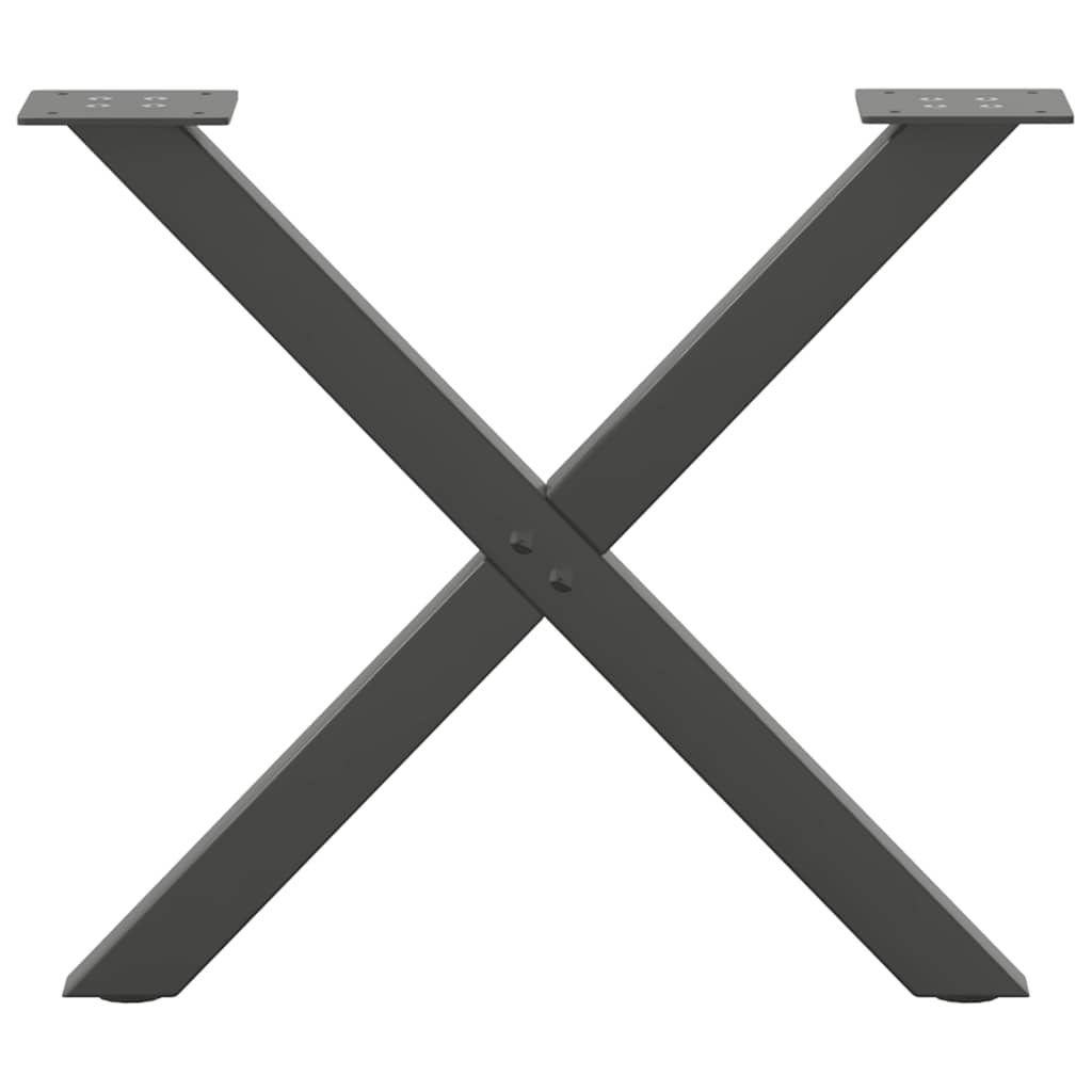 vidaXL Couchtischbeine X-Form 2 Stk. Anthrazit 50x(42-43) cm Stahl