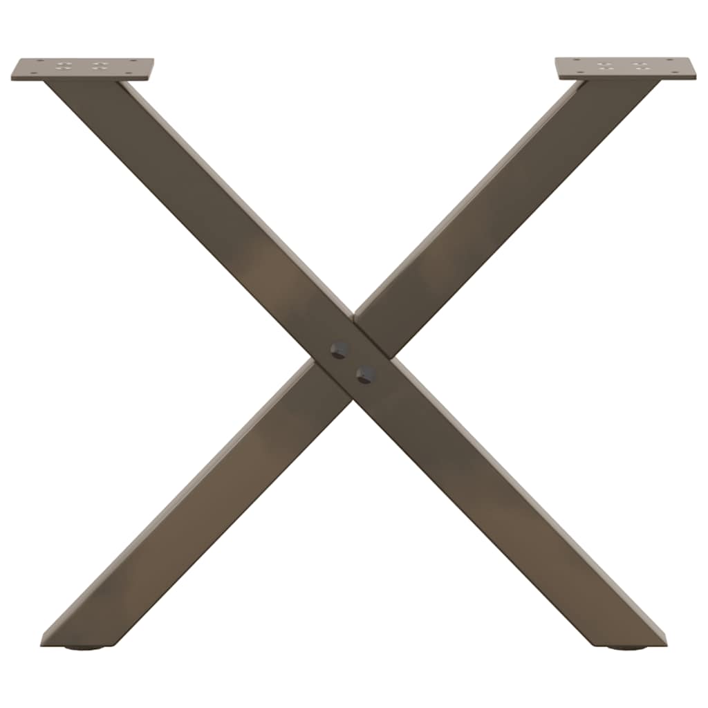 vidaXL Couchtischbeine X-Form 2 Stk. Naturstahl 50x(42-43) cm Stahl