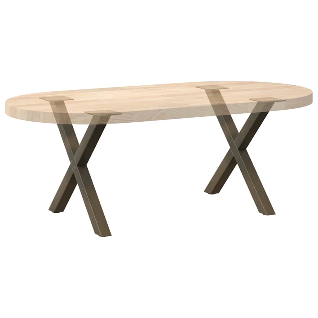 vidaXL Couchtischbeine X-Form 2 Stk. Naturstahl 50x(42-43) cm Stahl