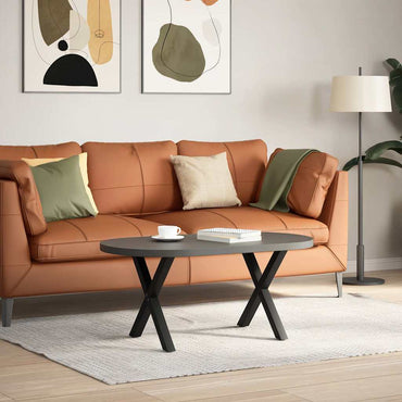 vidaXL Couchtischbeine X-Form 2 Stk. Schwarz 60x(42-43) cm Stahl