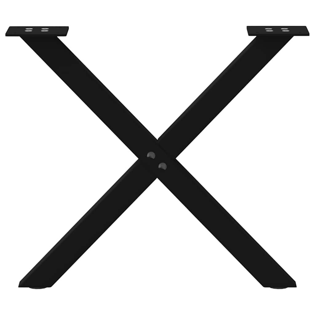 vidaXL Couchtischbeine X-Form 2 Stk. Schwarz 60x(42-43) cm Stahl