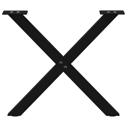 vidaXL Couchtischbeine X-Form 2 Stk. Schwarz 60x(42-43) cm Stahl