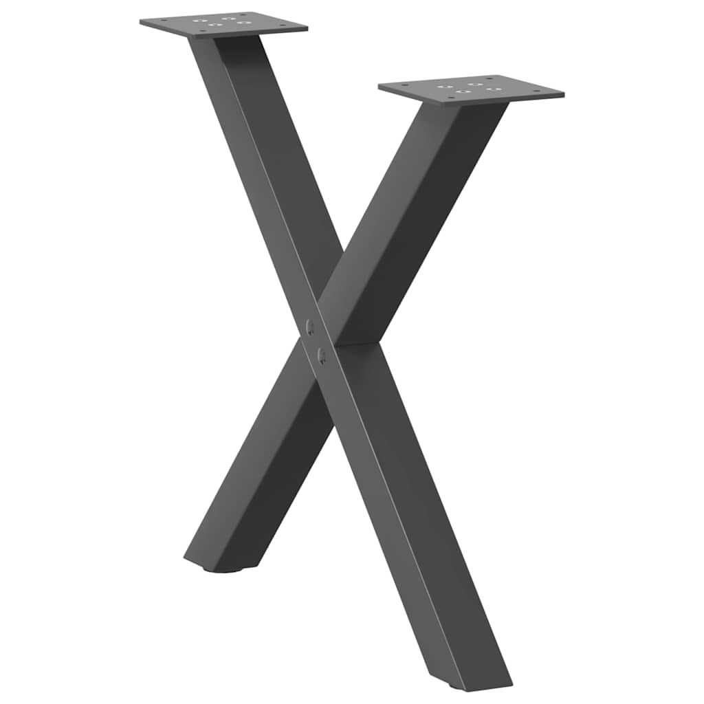 vidaXL Couchtischbeine X-Form 2 Stk. Anthrazit 60x(42-43) cm Stahl