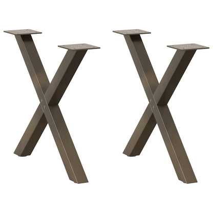 vidaXL Couchtischbeine X-Form 2 Stk. Naturstahl 60x(42-43) cm Stahl