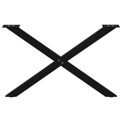 vidaXL Couchtischbeine X-Form 2 Stk. Schwarz 70x(42-43) cm Stahl