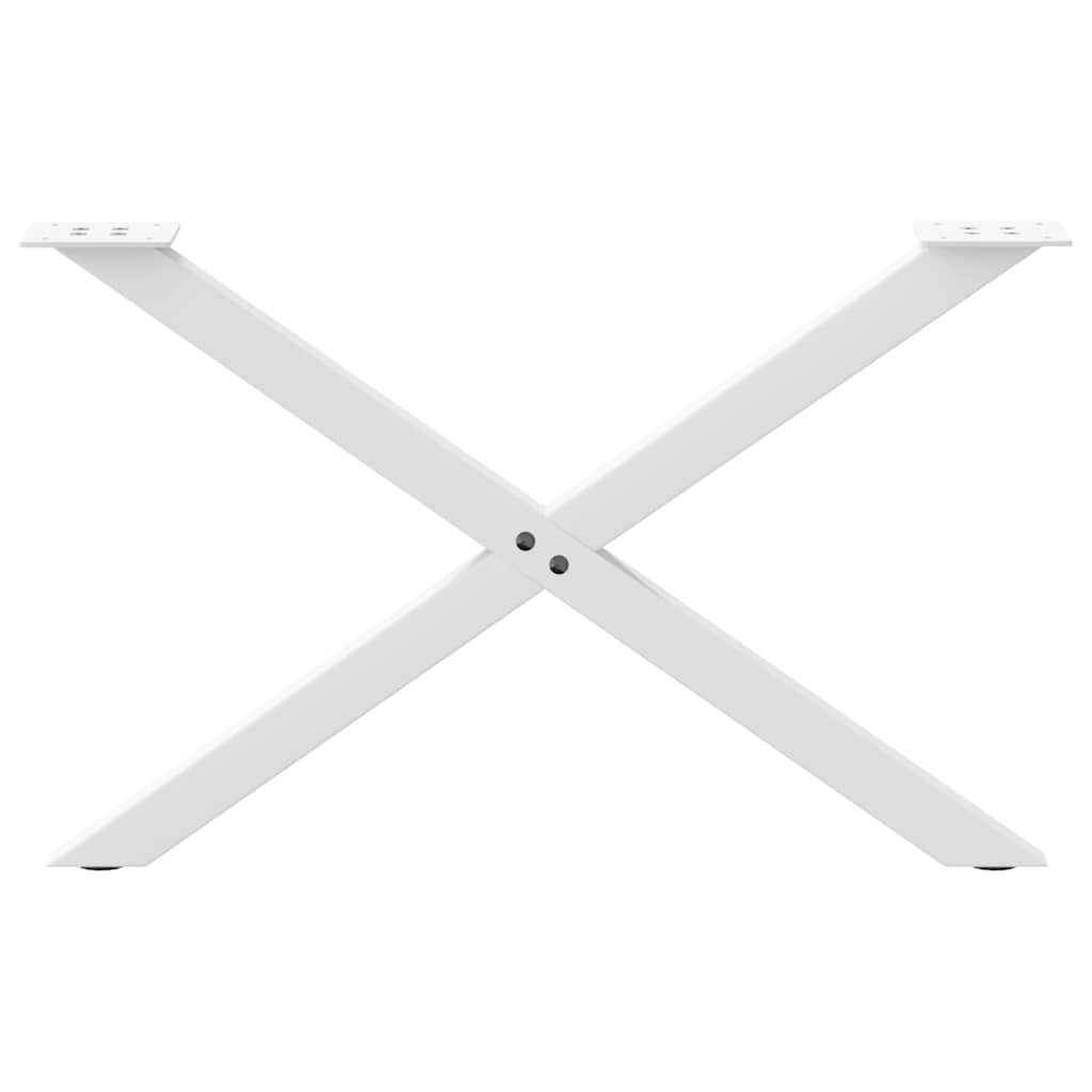vidaXL Pieds de table basse en X 2 pcs Blanc 70x(42-43) cm Acier