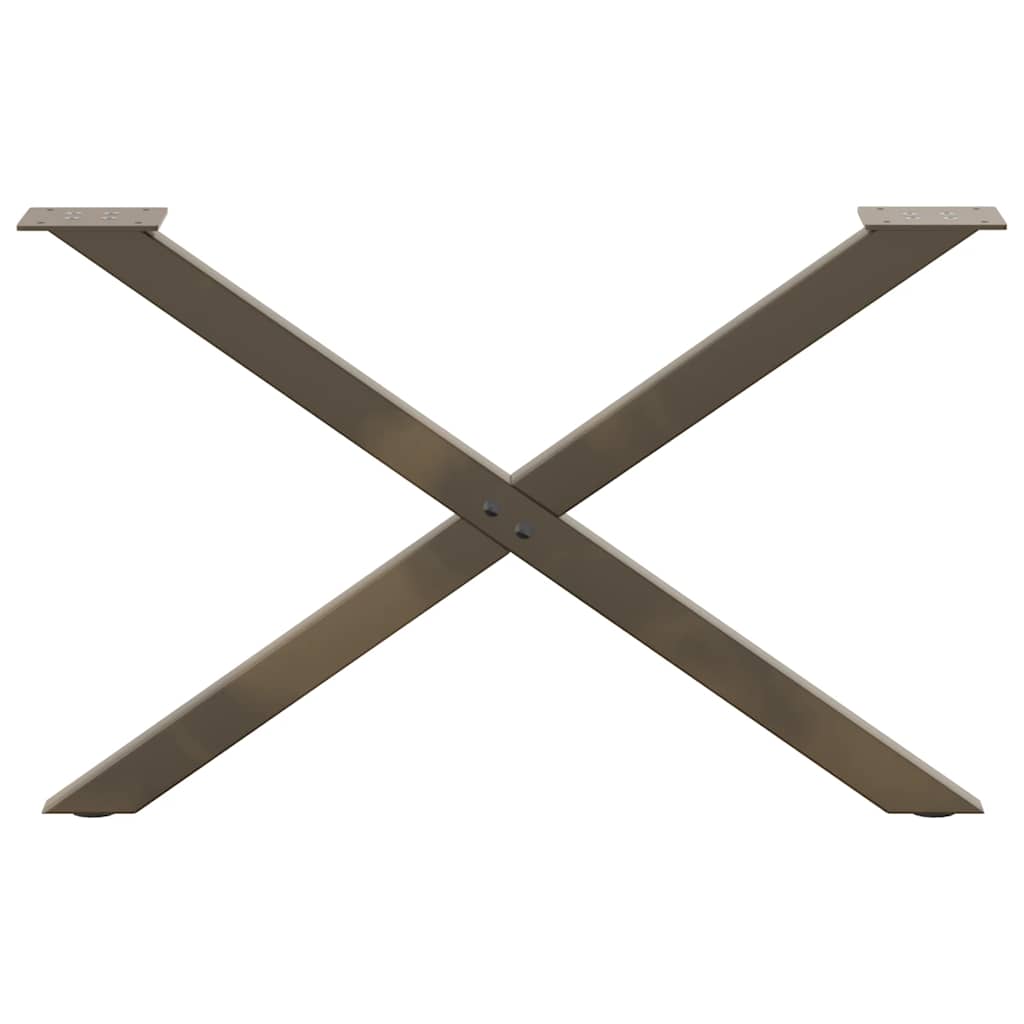 vidaXL Couchtischbeine X-Form 2 Stk. Naturstahl 70x(42-43) cm Stahl