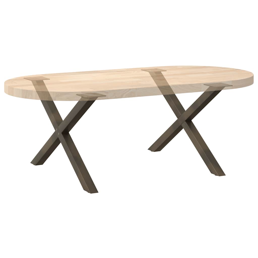 vidaXL Couchtischbeine X-Form 2 Stk. Naturstahl 70x(42-43) cm Stahl