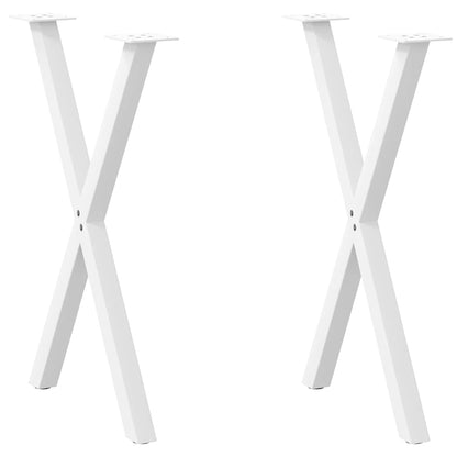 Esstischbeine X-Form 2 Stk. Weiß 50x(72-73) cm Stahl