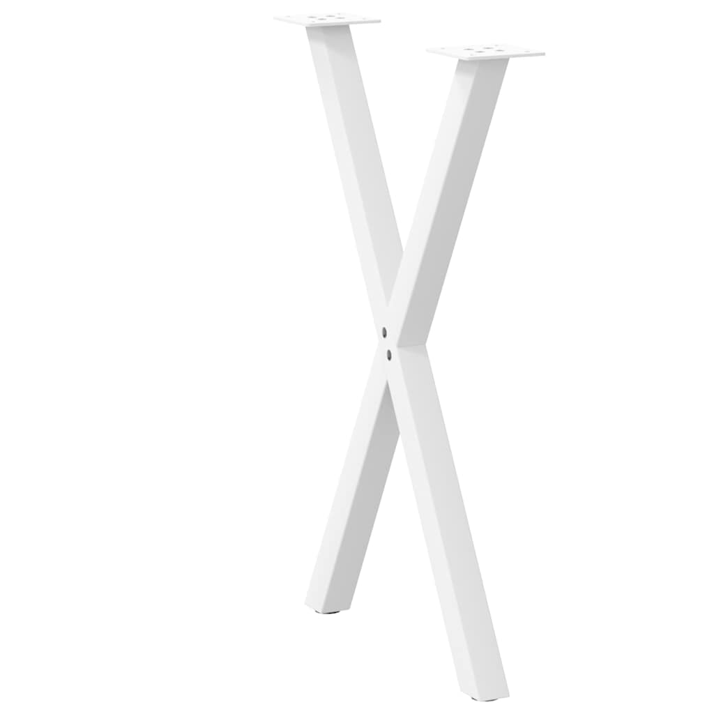 vidaXL Esstischbeine X-Form 2 Stk. Weiß 50x(72-73) cm Stahl