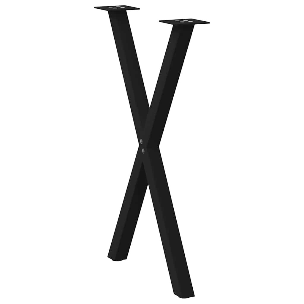 vidaXL Esstischbeine X-Form 2 Stk. Schwarz 57x(72-73) cm Stahl
