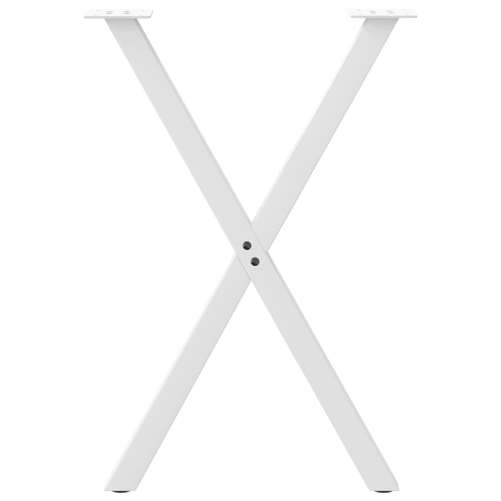 vidaXL Pieds de table à manger en X 2 pcs Blanc 57x(72-73) cm Acier