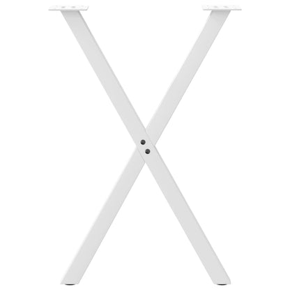 vidaXL Pieds de table à manger en X 2 pcs Blanc 57x(72-73) cm Acier
