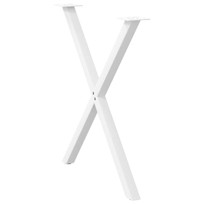vidaXL Esstischbeine X-Form 2 Stk. Weiß 70x(72-73) cm Stahl