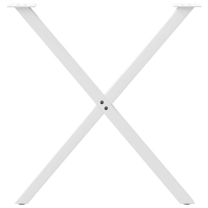 vidaXL Esstischbeine X-Form 2 Stk. Weiß 70x(72-73) cm Stahl