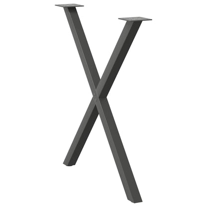 vidaXL Esstischbeine X-Form 2 Stk. Anthrazit 70x(72-73) cm Stahl