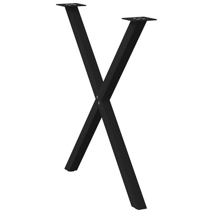vidaXL Esstischbeine X-Form 2 Stk. Schwarz 80x(72-73) cm Stahl