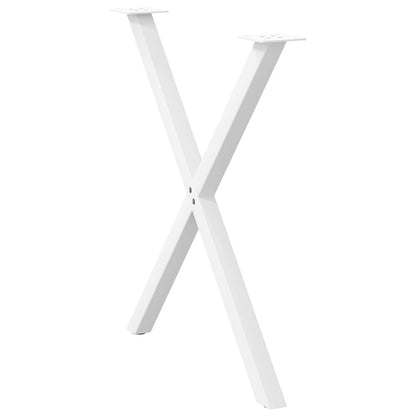 vidaXL Esstischbeine X-Form 2 Stk. Weiß 80x(72-73) cm Stahl
