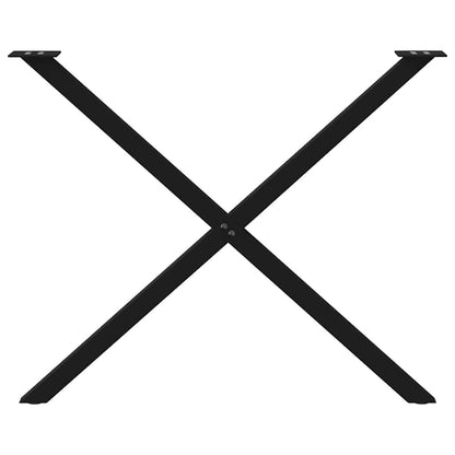 Esstischbeine X-Form 2 Stk. Schwarz 90x(72-73) cm Stahl
