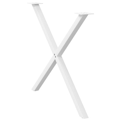 vidaXL Esstischbeine X-Form 2 Stk. Weiß 90x(72-73) cm Stahl