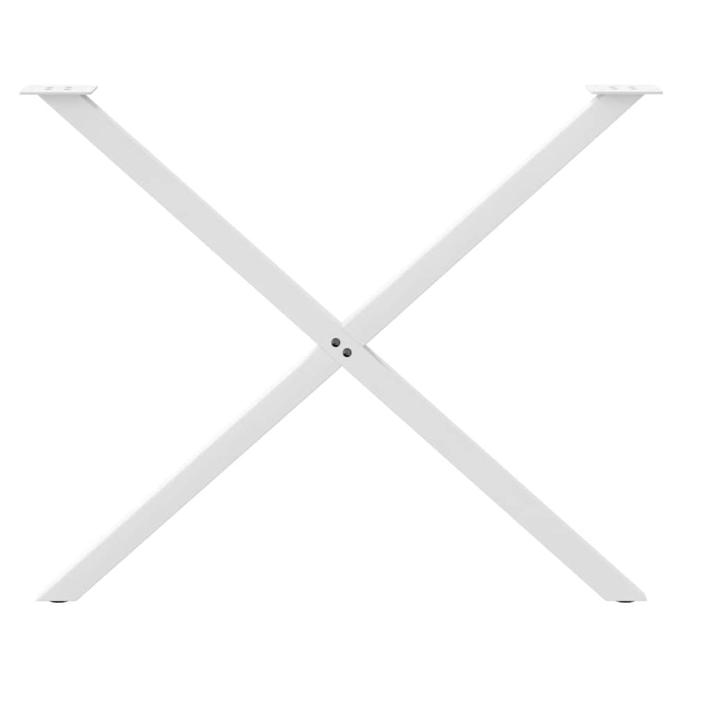vidaXL Esstischbeine X-Form 2 Stk. Weiß 90x(72-73) cm Stahl