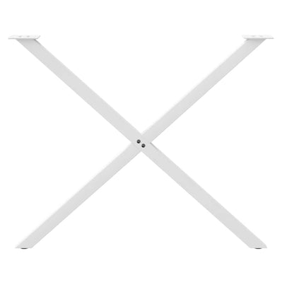 vidaXL Esstischbeine X-Form 2 Stk. Weiß 90x(72-73) cm Stahl