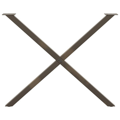 Esstischbeine X-Form 2 Stk. Naturstahl 90x(72-73) cm Stahl