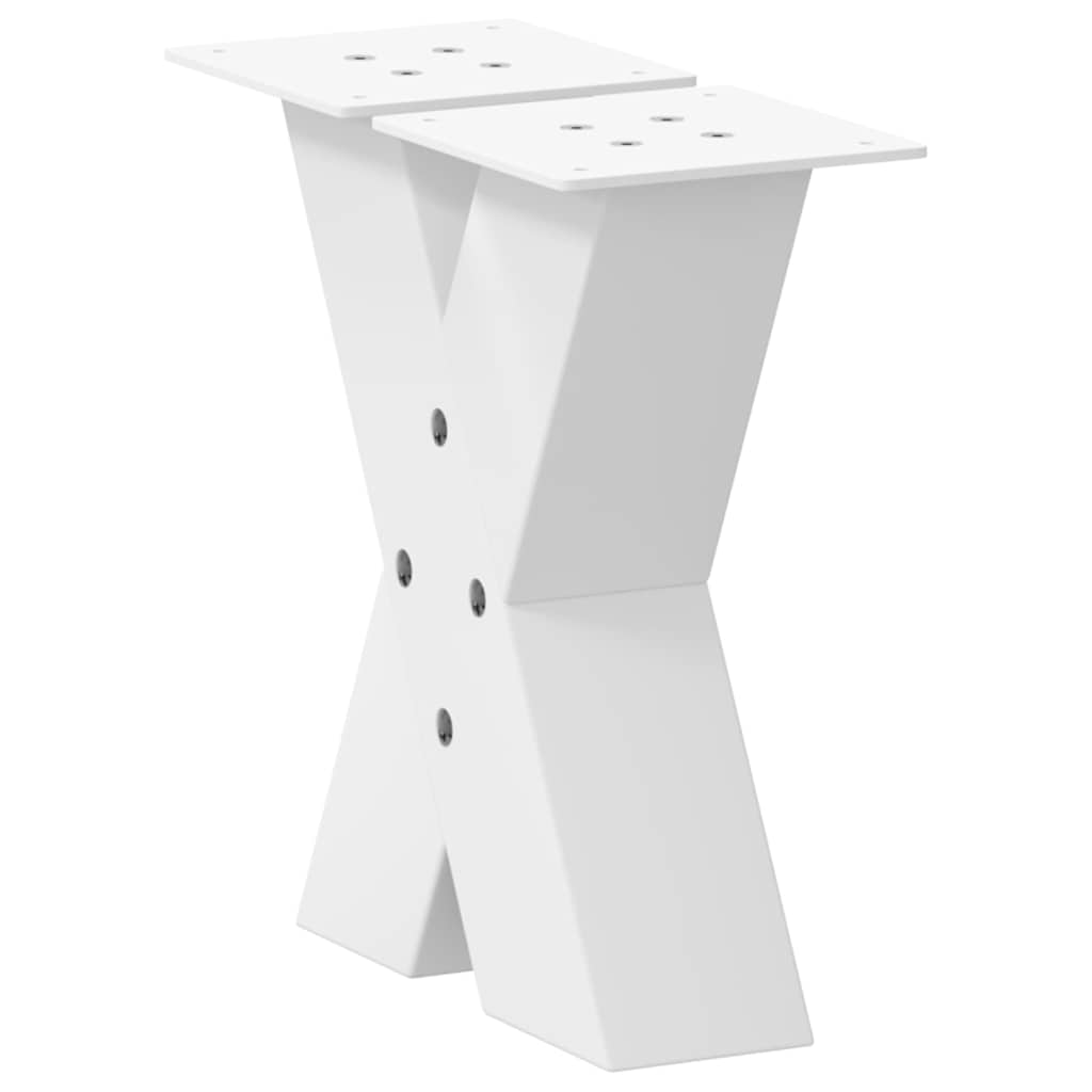 vidaXL Couchtischbeine X-Form 2 Stk. Weiß 30x(30-31) cm Stahl