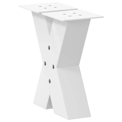 vidaXL Couchtischbeine X-Form 2 Stk. Weiß 30x(30-31) cm Stahl