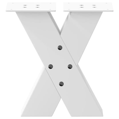 vidaXL Couchtischbeine X-Form 2 Stk. Weiß 30x(30-31) cm Stahl