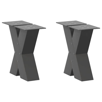 vidaXL Pieds de table basse en X 2 pcs Anthracite 30x(30-31) cm Acier