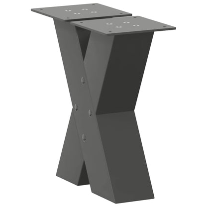 vidaXL Pieds de table basse en X 2 pcs Anthracite 30x(30-31) cm Acier
