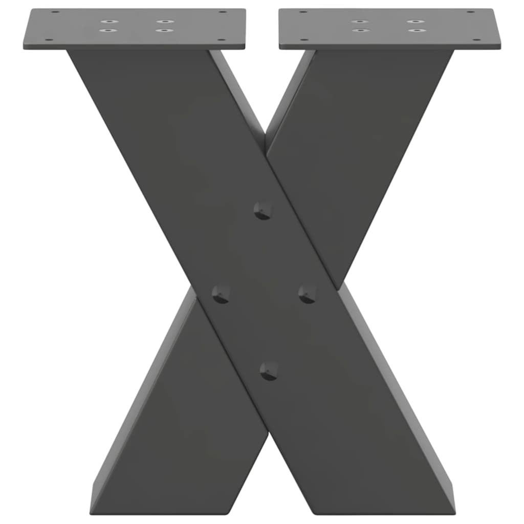 vidaXL Pieds de table basse en X 2 pcs Anthracite 30x(30-31) cm Acier