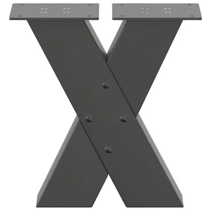 vidaXL Pieds de table basse en X 2 pcs Anthracite 30x(30-31) cm Acier