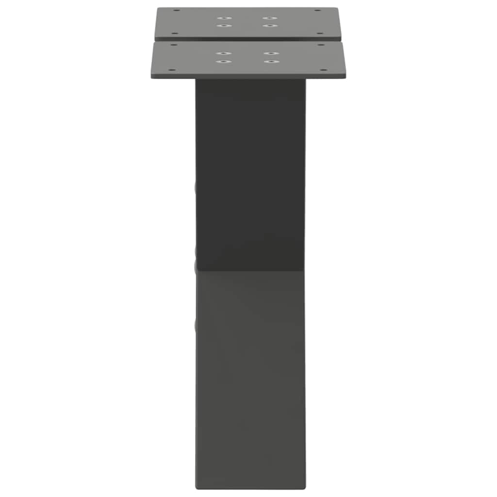 vidaXL Pieds de table basse en X 2 pcs Anthracite 30x(30-31) cm Acier