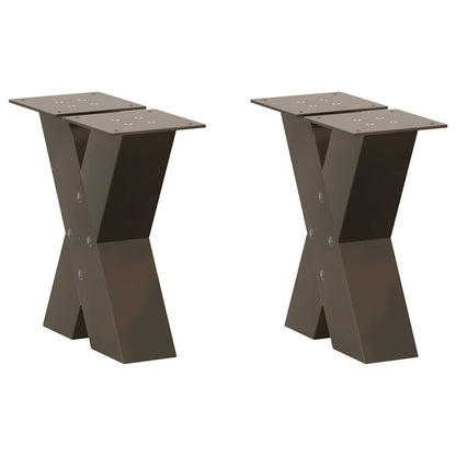 vidaXL Couchtischbeine X-Form 2 Stk. Naturstahl 30x(30-31) cm Stahl