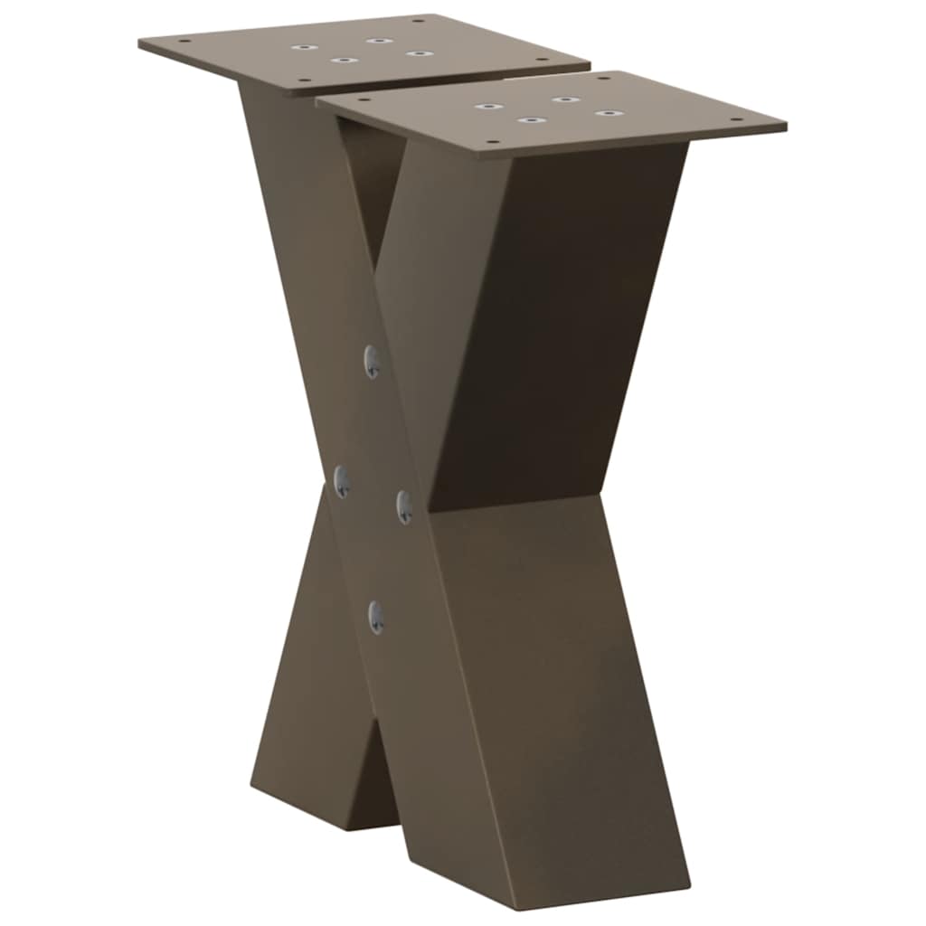 vidaXL Couchtischbeine X-Form 2 Stk. Naturstahl 30x(30-31) cm Stahl