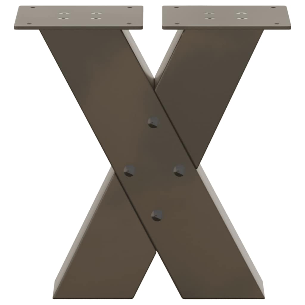 vidaXL Couchtischbeine X-Form 2 Stk. Naturstahl 30x(30-31) cm Stahl
