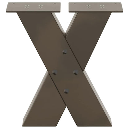 vidaXL Couchtischbeine X-Form 2 Stk. Naturstahl 30x(30-31) cm Stahl