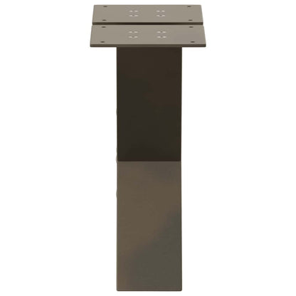 vidaXL Couchtischbeine X-Form 2 Stk. Naturstahl 30x(30-31) cm Stahl
