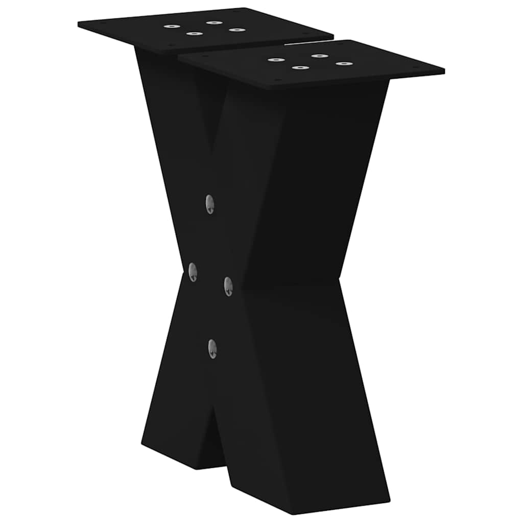 vidaXL Couchtischbeine X-Form 2 Stk. Schwarz 40x(30-31) cm Stahl