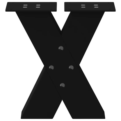 vidaXL Couchtischbeine X-Form 2 Stk. Schwarz 40x(30-31) cm Stahl