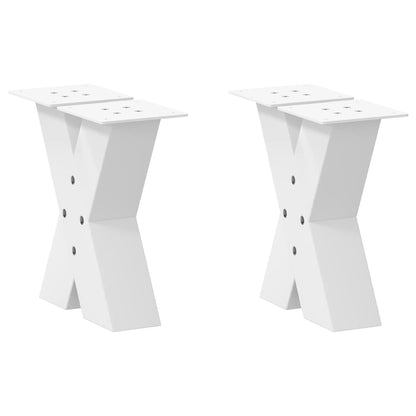vidaXL Pieds de table basse en X 2 pcs Blanc 40x(30-31) cm Acier