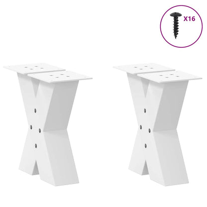 vidaXL Pieds de table basse en X 2 pcs Blanc 40x(30-31) cm Acier