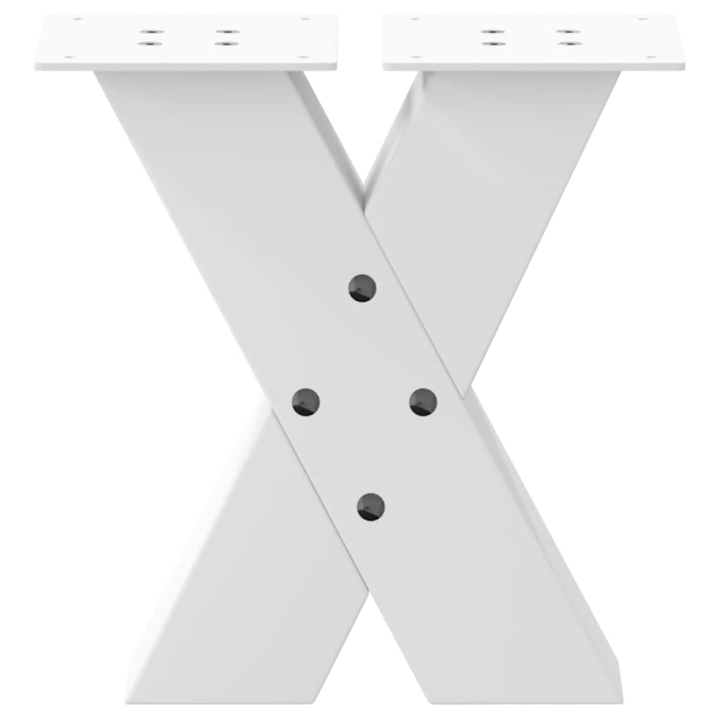 vidaXL Pieds de table basse en X 2 pcs Blanc 40x(30-31) cm Acier