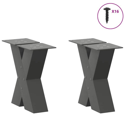 vidaXL Couchtischbeine X-Form 2 Stk. Anthrazit 40x(30-31) cm Stahl