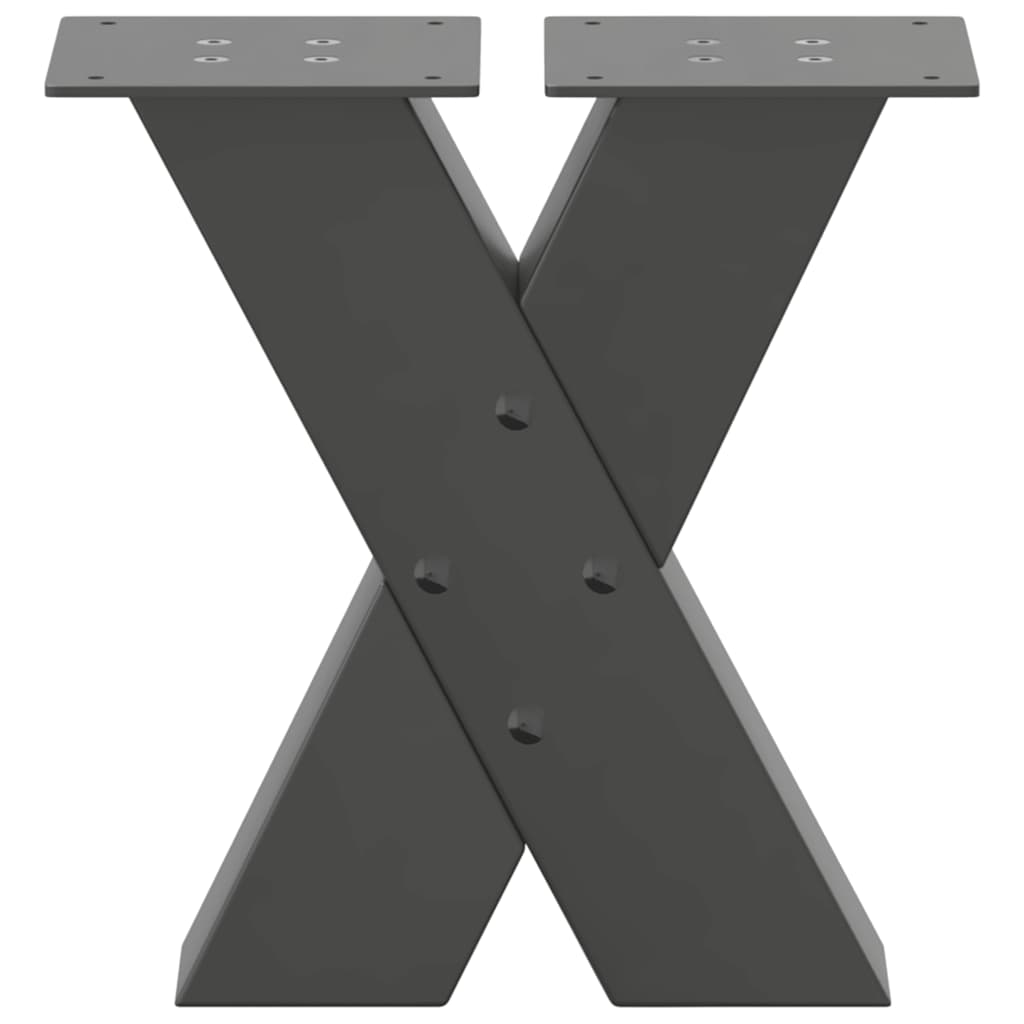 vidaXL Couchtischbeine X-Form 2 Stk. Anthrazit 40x(30-31) cm Stahl