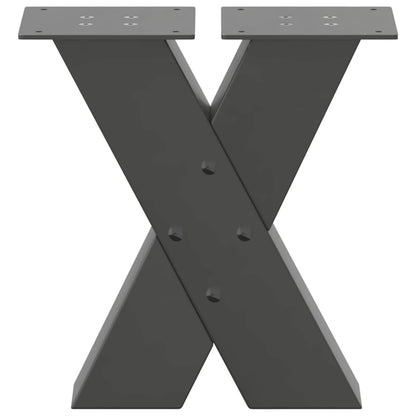 vidaXL Couchtischbeine X-Form 2 Stk. Anthrazit 40x(30-31) cm Stahl
